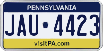 PA license plate JAU4423