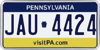 PA license plate JAU4424