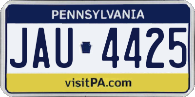 PA license plate JAU4425