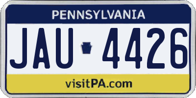 PA license plate JAU4426