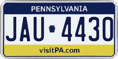 PA license plate JAU4430