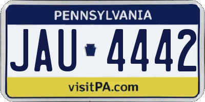 PA license plate JAU4442