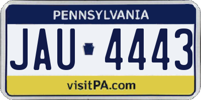 PA license plate JAU4443