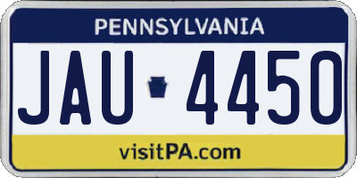 PA license plate JAU4450