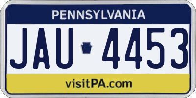 PA license plate JAU4453