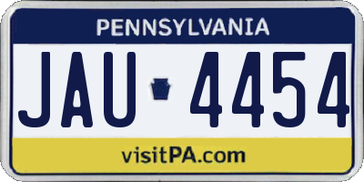PA license plate JAU4454