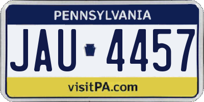 PA license plate JAU4457
