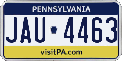PA license plate JAU4463