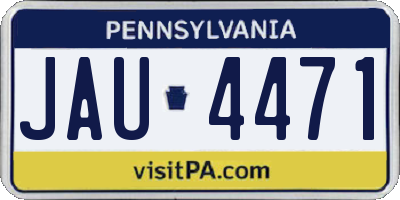 PA license plate JAU4471