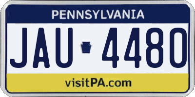 PA license plate JAU4480