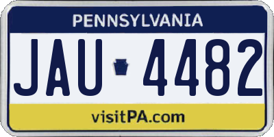 PA license plate JAU4482