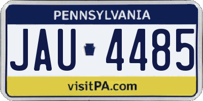 PA license plate JAU4485
