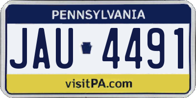 PA license plate JAU4491