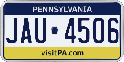 PA license plate JAU4506