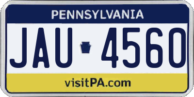PA license plate JAU4560