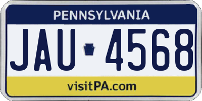 PA license plate JAU4568