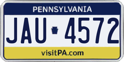 PA license plate JAU4572