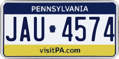 PA license plate JAU4574