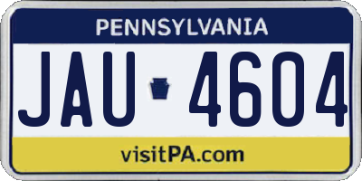 PA license plate JAU4604