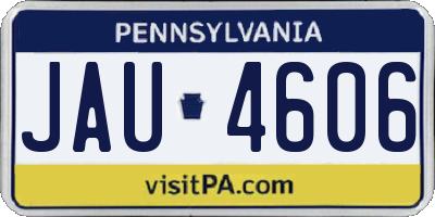 PA license plate JAU4606