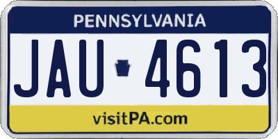 PA license plate JAU4613