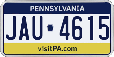 PA license plate JAU4615