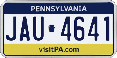 PA license plate JAU4641