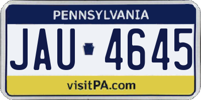 PA license plate JAU4645