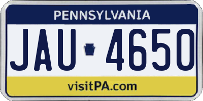 PA license plate JAU4650
