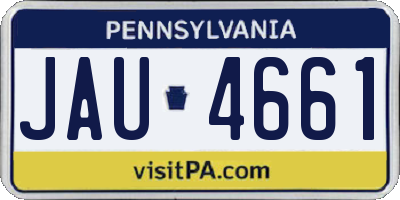 PA license plate JAU4661