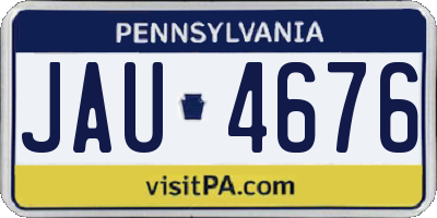 PA license plate JAU4676