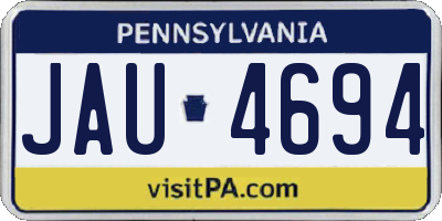 PA license plate JAU4694