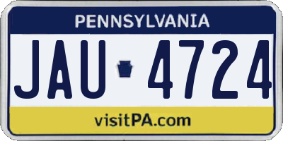 PA license plate JAU4724