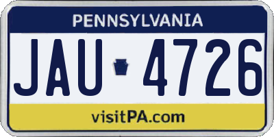 PA license plate JAU4726