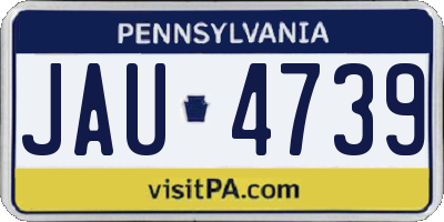 PA license plate JAU4739