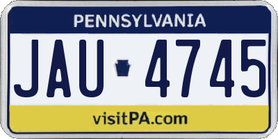 PA license plate JAU4745