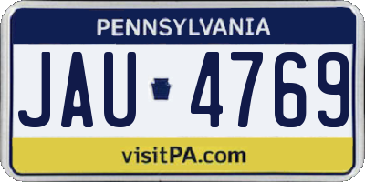 PA license plate JAU4769