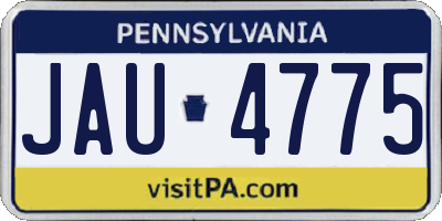 PA license plate JAU4775