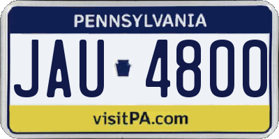 PA license plate JAU4800