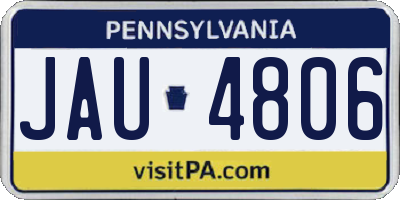 PA license plate JAU4806