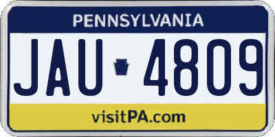 PA license plate JAU4809