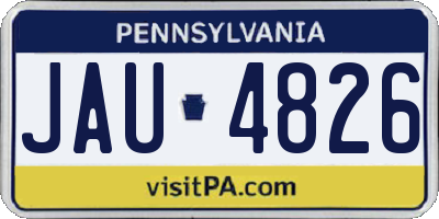PA license plate JAU4826
