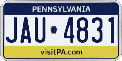 PA license plate JAU4831