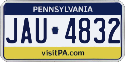 PA license plate JAU4832
