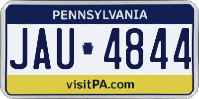 PA license plate JAU4844