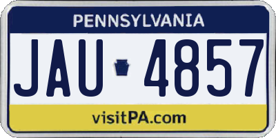PA license plate JAU4857
