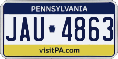 PA license plate JAU4863