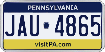 PA license plate JAU4865