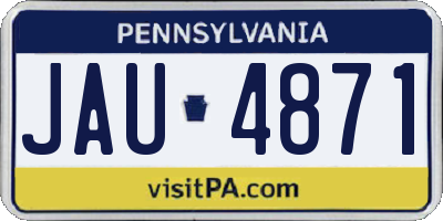 PA license plate JAU4871