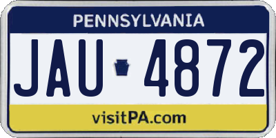 PA license plate JAU4872